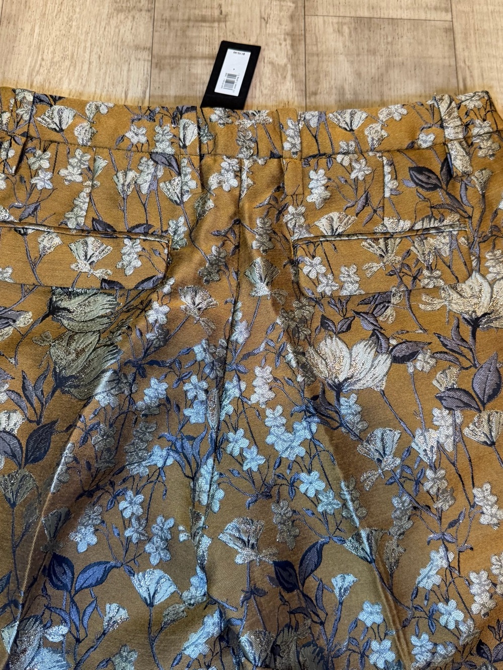 Banana Republic's Eclat Wide-Leg Brocade Pant Golds Size 4 NWT Brand New - Picture 8 of 16